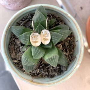 Sterling silver pressed flower earrings